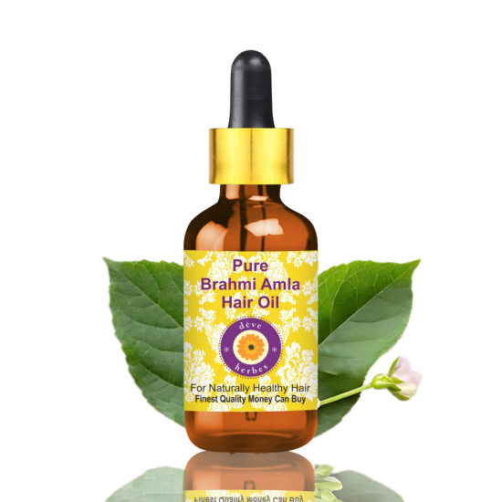Pure Brahmi Amla Hair Oil with 100% Natural Therapeutic Grade 100ml (3.38oz)